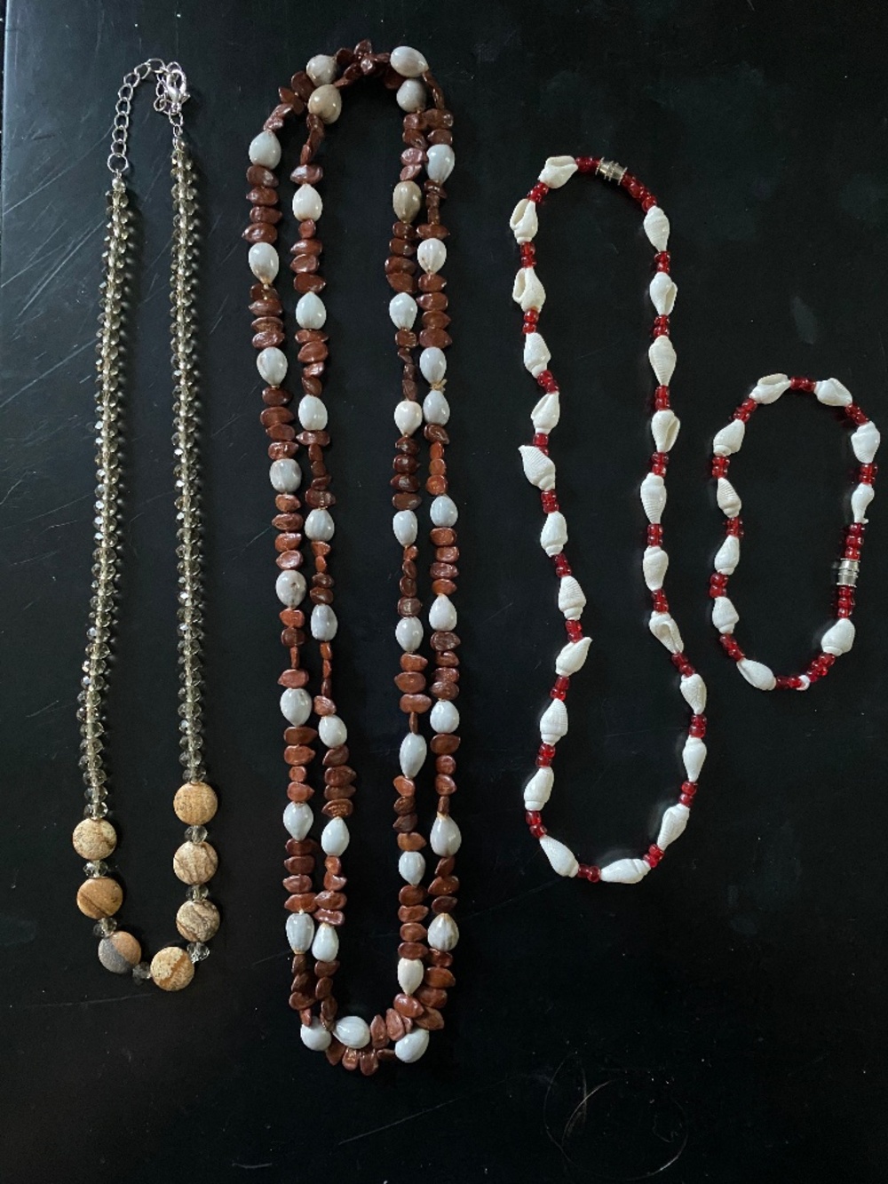 Vintage Shell and Stone Jewelry Lot from Barbados